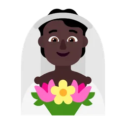 Person with Veil: Dark Skin Tone — Microsoft