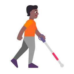 Person with White Cane Facing Right: Medium-Dark Skin Tone — Microsoft