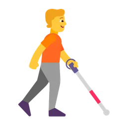 Person with White Cane Facing Right — Microsoft