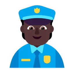 Police Officer: Dark Skin Tone — Microsoft