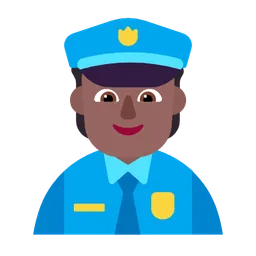 Police Officer: Medium-Dark Skin Tone — Microsoft