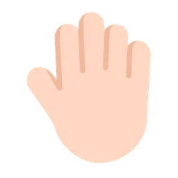 Raised Back of Hand: Light Skin Tone — Microsoft
