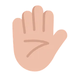 Raised Hand: Medium-Light Skin Tone — Microsoft