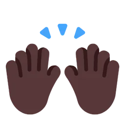 Raising Hands: Dark Skin Tone — Microsoft