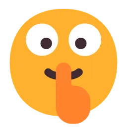 Face with Finger Covering Closed Lips — Microsoft