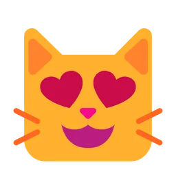 Smiling Cat Face with Heart-Shaped Eyes — Microsoft