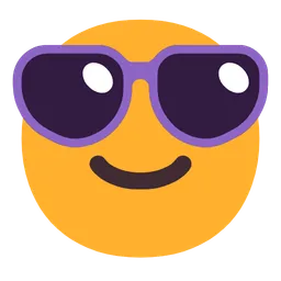 Smiling Face with Sunglasses — Microsoft