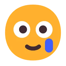 Smiling Face with Tear — Microsoft