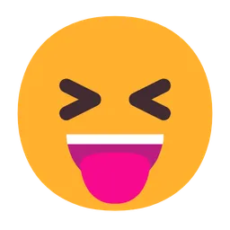 혀로 얼굴을 찡그리는 얼굴 — Microsoft