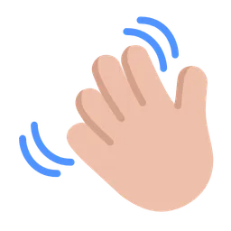 Waving Hand: Medium-Light Skin Tone — Microsoft