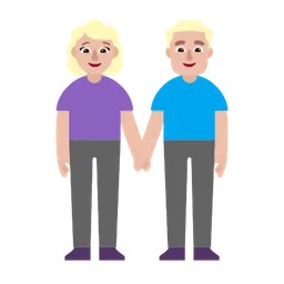Woman and Man Holding Hands: Medium-Light Skin Tone — Microsoft