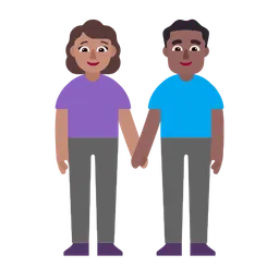 손을 잡고 있는 여성과 남성: 중간 피부 톤, 중간 어두운 피부 톤 — Microsoft