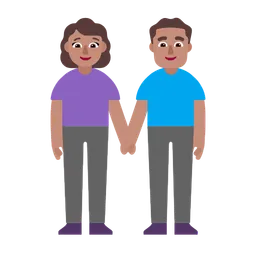 Woman and Man Holding Hands: Medium Skin Tone — Microsoft