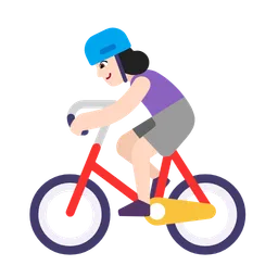 Woman Biking: Light Skin Tone — Microsoft