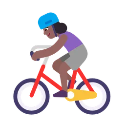 Woman Biking: Medium-Dark Skin Tone — Microsoft