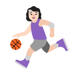 Woman Bouncing Ball: Light Skin Tone — Microsoft