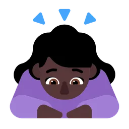 Woman Bowing: Dark Skin Tone — Microsoft