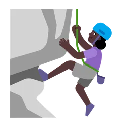 Woman Climbing: Dark Skin Tone — Microsoft