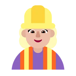 Woman Construction Worker: Medium-Light Skin Tone — Microsoft