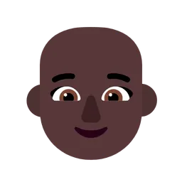 Woman: Dark Skin Tone, Bald — Microsoft