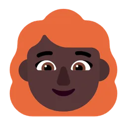 Woman: Dark Skin Tone, Red Hair — Microsoft