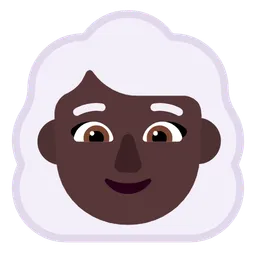 Woman: Dark Skin Tone, White Hair — Microsoft