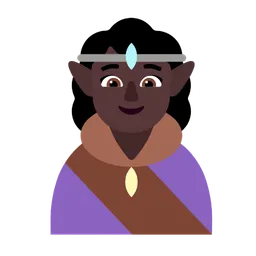 Woman Elf: Dark Skin Tone — Microsoft