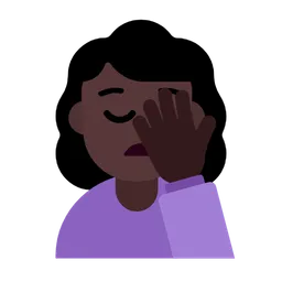 Woman Facepalming: Dark Skin Tone — Microsoft