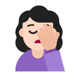 Woman Facepalming: Light Skin Tone — Microsoft