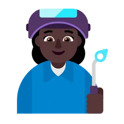 Woman Factory Worker: Dark Skin Tone — Microsoft