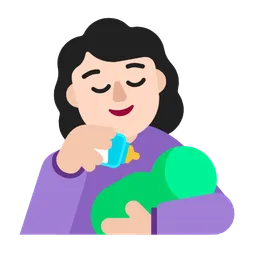 Woman Feeding Baby: Light Skin Tone — Microsoft