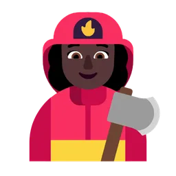 Woman Firefighter: Dark Skin Tone — Microsoft