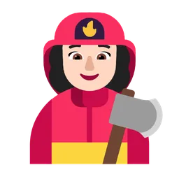 Woman Firefighter: Light Skin Tone — Microsoft