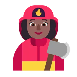 Woman Firefighter: Medium-Dark Skin Tone — Microsoft
