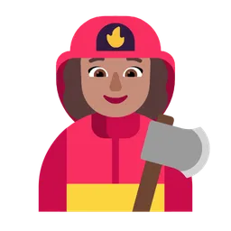 Woman Firefighter: Medium Skin Tone — Microsoft
