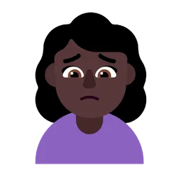 Woman Frowning: Dark Skin Tone — Microsoft