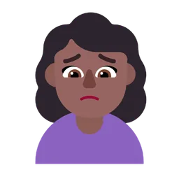 Woman Frowning: Medium-Dark Skin Tone — Microsoft