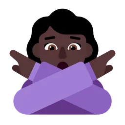Woman Gesturing No: Dark Skin Tone — Microsoft