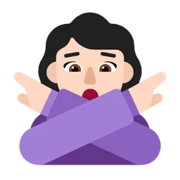 Woman Gesturing No: Light Skin Tone — Microsoft