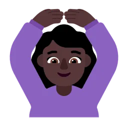 Woman Gesturing OK: Dark Skin Tone — Microsoft