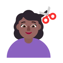 Woman Getting Haircut: Medium-Dark Skin Tone — Microsoft