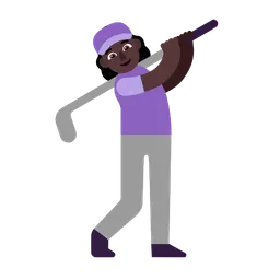 Woman Golfing: Dark Skin Tone — Microsoft