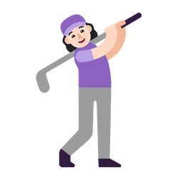 Woman Golfing: Light Skin Tone — Microsoft