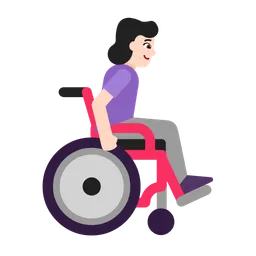 Woman in Manual Wheelchair Facing Right: Light Skin Tone — Microsoft