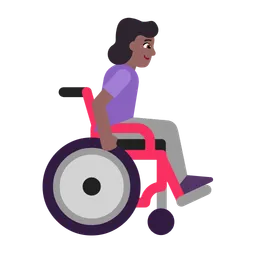 Woman in Manual Wheelchair Facing Right: Medium-Dark Skin Tone — Microsoft
