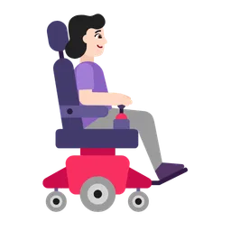 Woman in Motorized Wheelchair Facing Right: Light Skin Tone — Microsoft