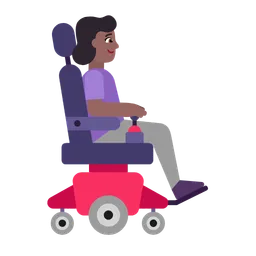 Woman in Motorized Wheelchair Facing Right: Medium-Dark Skin Tone — Microsoft
