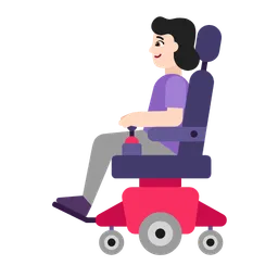 Woman in Motorized Wheelchair: Light Skin Tone — Microsoft