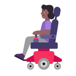 Woman in Motorized Wheelchair: Medium-Dark Skin Tone — Microsoft