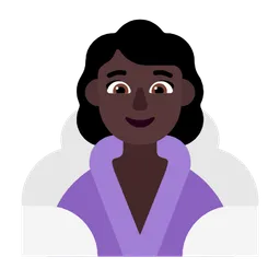 Woman in Steamy Room: Dark Skin Tone — Microsoft